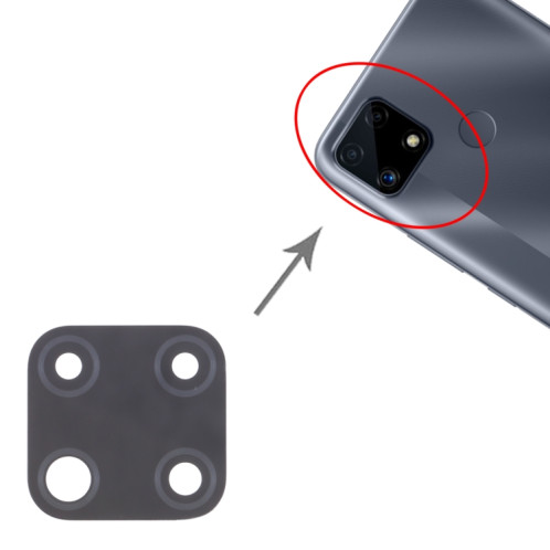 Pour OPPO Realme C25 RMX3193, RMX3191 Objectif de caméra arrière 10 pièces SH29531293-04