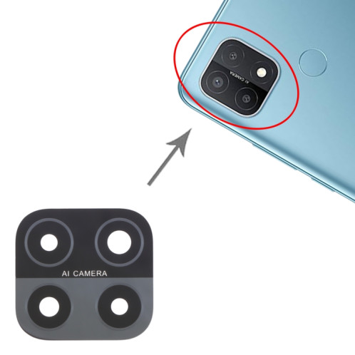 Pour OPPO A15/A15s/A35 CPH2185 CPH2179 PEHM00 10 pièces lentille de caméra arrière SH2956101-04
