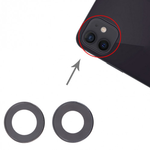 2 PCS Caméra arrière Verre Verre Lens Metal Inside Protector Bague pour iPhone 13 SH2995530-04
