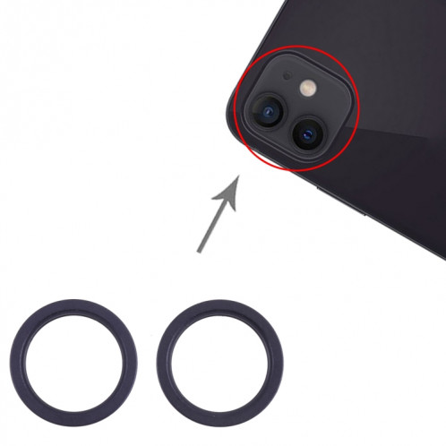 2 PCS Caméra arrière Verre Verre Lentille en métal à l'extérieur Bague de cerceau pour iPhone 13 SH996B996-04