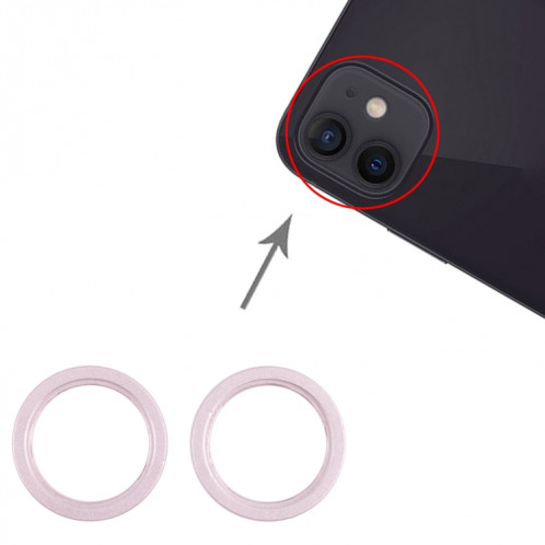 2 PCS Caméra arrière Verre Verre Lentille en métal à l'extérieur Bague de cerceau pour iPhone 13 SH996F662-04