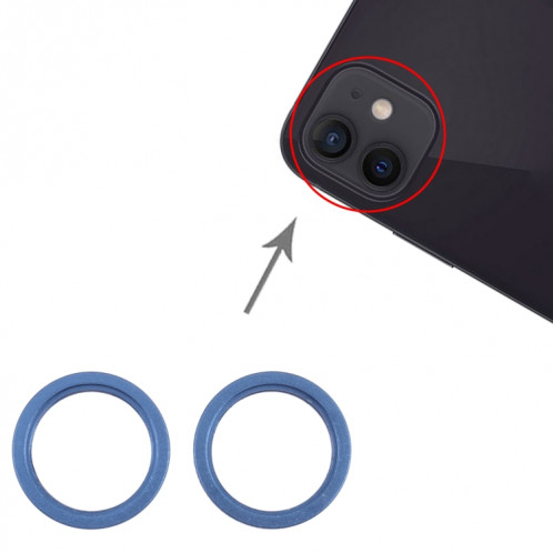 2 PCS Caméra arrière Verre Verre Lentille en métal à l'extérieur Bague de cerceau pour iPhone 13 SH996L1130-04