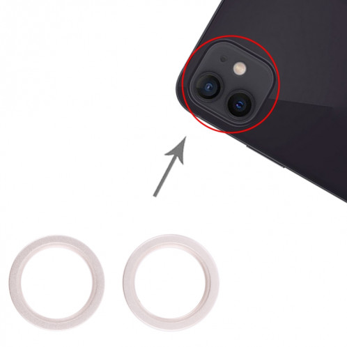 2 PCS Caméra arrière Verre Lentille en métal à l'extérieur Bague cerceau de protection pour iPhone 13 (blanc) SH29961986-04