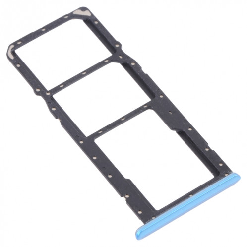 Pour OPPO Realme C21 / Realme C21Y RMX3201, RMX3261 Plateau de carte SIM + Plateau de carte SIM + Plateau de carte Micro SD (Bleu) SH014L1161-04