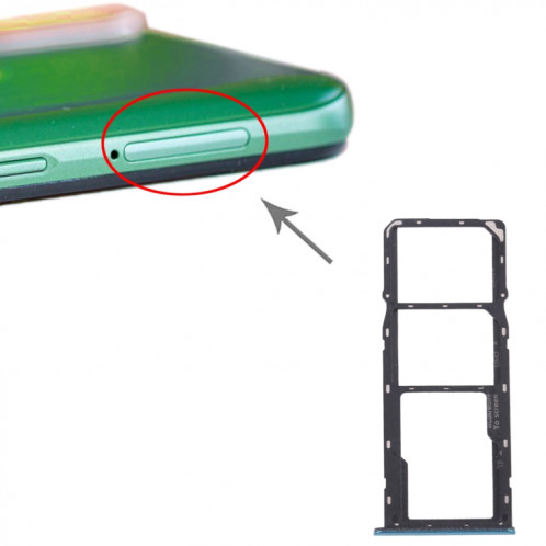Pour OPPO Realme 6i / Realme Narzo 10 Plateau de carte SIM + Plateau de carte SIM + Plateau de carte Micro SD (Vert) SH020G204-04