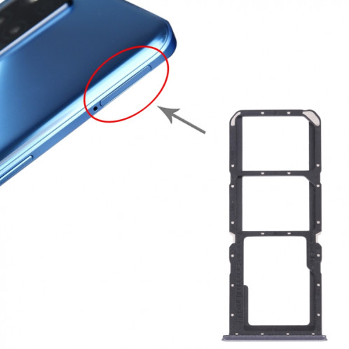 Pour OPPO Realme V13 5G Plateau de carte SIM + Plateau de carte SIM + Plateau de carte Micro SD (Bleu) SH025L1227-04
