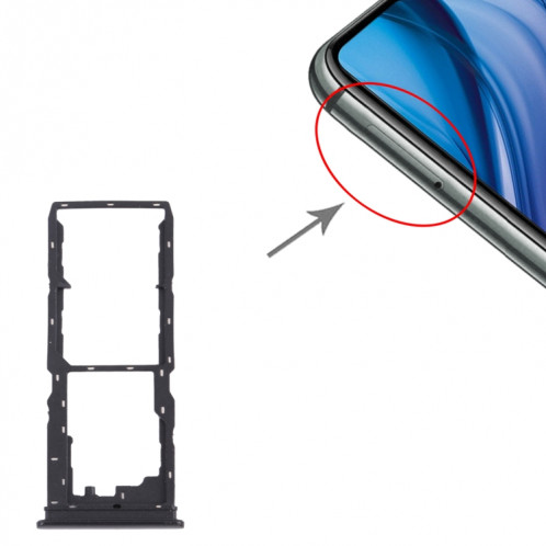 Pour vivo Y30 (Chine) / Y20s V2034A Plateau de carte SIM + Plateau de carte SIM + Plateau de carte Micro SD (Noir) SH030B1545-04