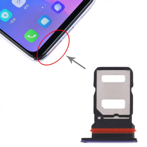 Pour vivo S6 5G V1962A, V1962BA Plateau de carte SIM + Plateau de carte SIM (Bleu) SH031L1192-04