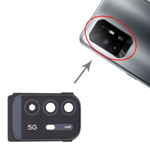 Pour le couvercle d'objectif de caméra OPPO A95 PELM00 (noir) SH036B360-04