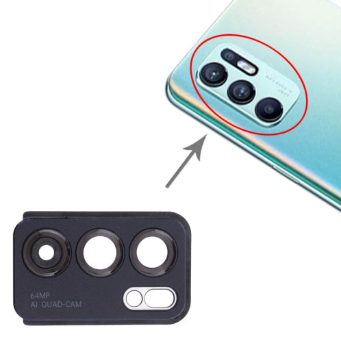 Pour OPPO Reno6 5G PEQM00, couvercle d'objectif de caméra CPH2251 (noir) SH038B242-04