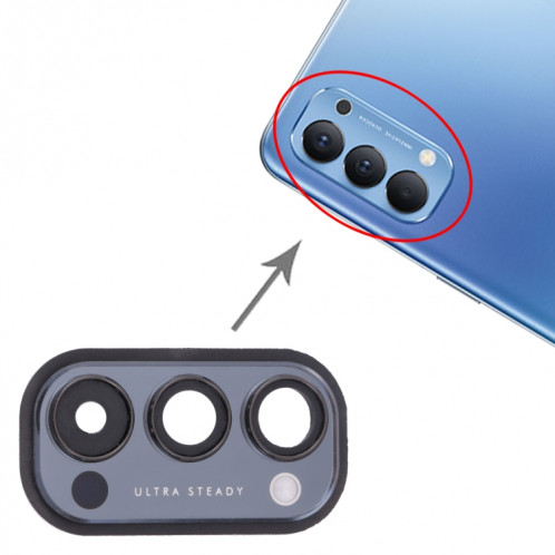Pour OPPO Reno4 5G PDPM00, PDPT00, CPH2091 Couvercle d'objectif de caméra (noir) SH040B310-04