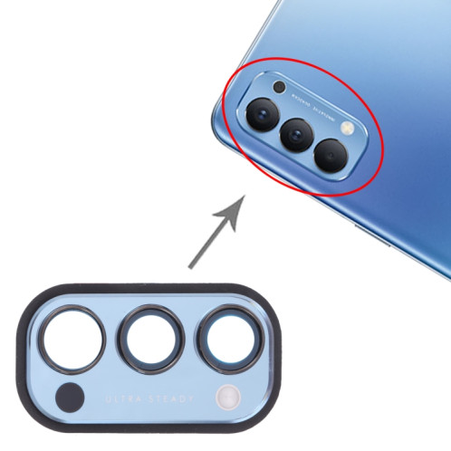 Pour OPPO Reno4 5G PDPM00, PDPT00, CPH2091 Couvercle d'objectif de caméra (Bleu) SH040L1979-04
