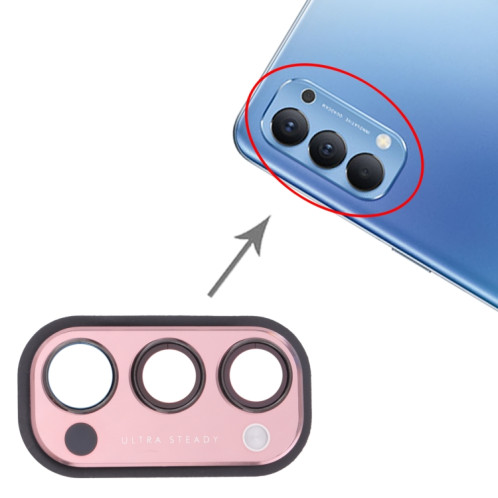Pour OPPO Reno4 5G PDPM00, PDPT00, CPH2091 Couvercle d'objectif de caméra (Rouge) SH040R508-04