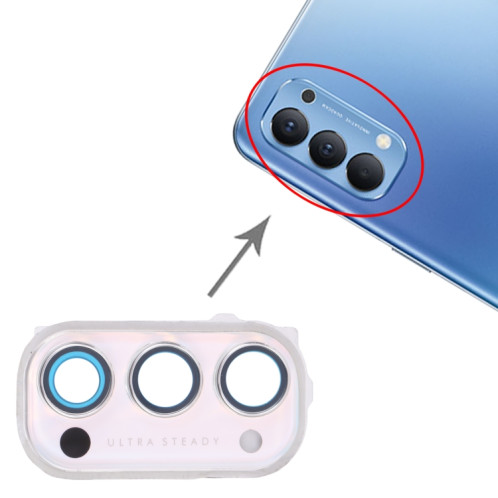 Pour OPPO Reno4 5G PDPM00, PDPT00, CPH2091 Couvercle d'objectif de caméra (Blanc) SH040W1441-04