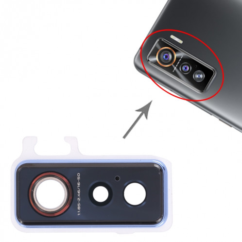 Pour vivo iQOO 5 5G V2024A Couvercle d'objectif de caméra (Bleu) SH045L122-04