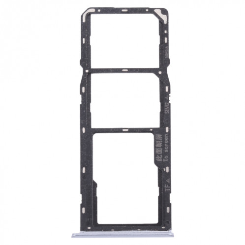 Pour OPPO Realme C15 RMX2180 Plateau de carte SIM + Plateau de carte SIM + Plateau de carte Micro SD (Argent) SH051S172-04