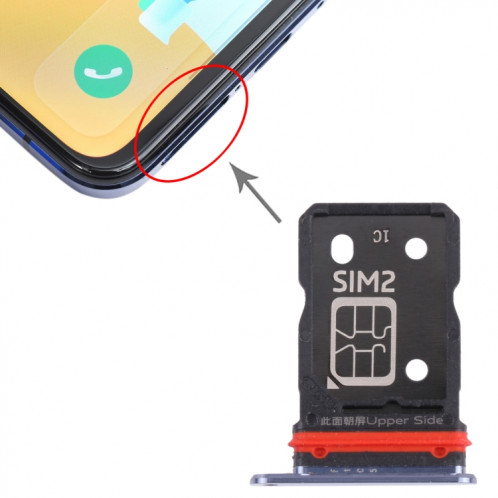 Pour Vivo S9 V2072A Plateau de carte SIM + Plateau de carte SIM (Noir) SH061B1530-04