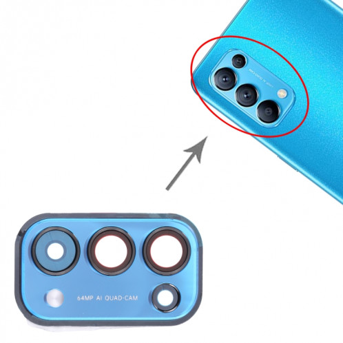 Pour OPPO Reno5 5G PEGM00, PEGT00, CPH2145 Couvercle d'objectif de caméra (Bleu) SH062L1196-04