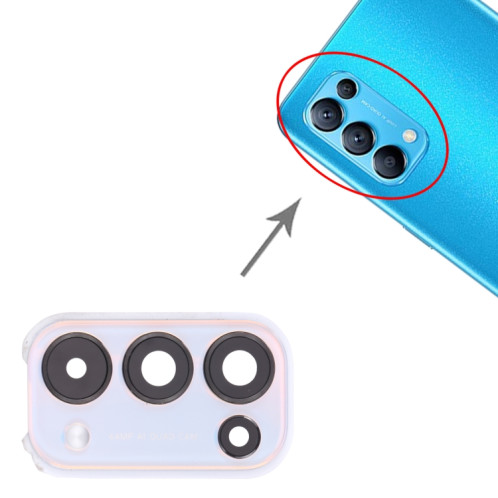 Pour OPPO Reno5 5G PEGM00, PEGT00, CPH2145 Couvercle d'objectif de caméra (Blanc) SH062W647-04