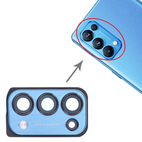 Pour OPPO Reno5 Pro 5G PDSM00, PDST00, CPH2201 Couvercle d'objectif de caméra (Bleu) SH063L1344-04