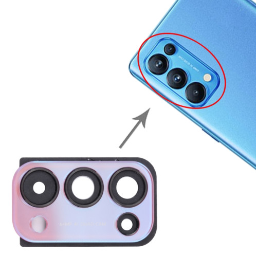 Pour OPPO Reno5 Pro 5G PDSM00, PDST00, CPH2201 Couvercle d'objectif de caméra (Rouge) SH063R1243-04