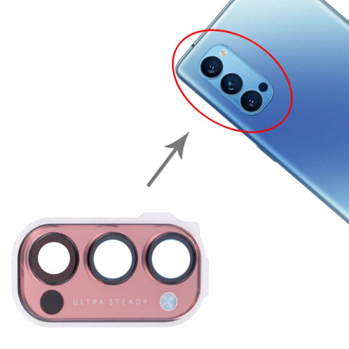 Pour OPPO Reno4 Pro 5G PDNM00, PDNT00, CPH2089 Couvercle d'objectif de caméra (Rouge) SH064R241-04