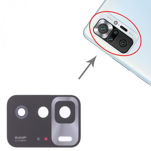 10 PCS Back Camera Lens pour Xiaomi Redmi Note 10 PRO 5G SH3067191-04