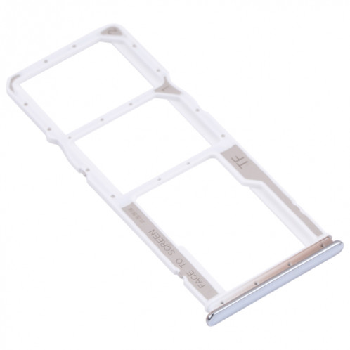 Plateau de carte SIM + plateau de carte SIM + plateau de carte micro SD pour Xiaomi Redmi Note 10 4G / Redmi Note 10S M2101K7AI, M2101K7AG, M2101K7BG, M2101K7BI, M2101K7BLY (Blanc) SH069W286-04