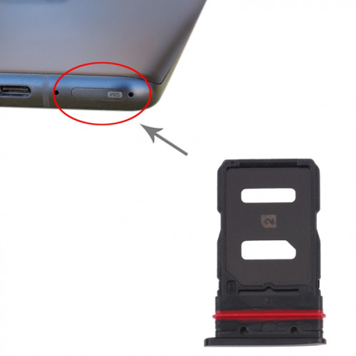 Plateau de carte SIM + plateau de carte SIM pour asus zenfone 8 zs590ks (noir givré) SH60FB1035-04