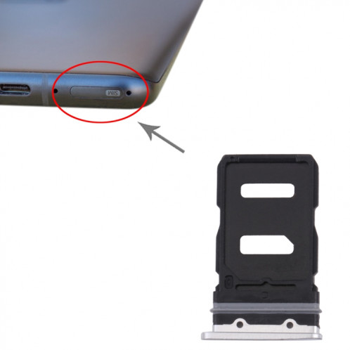 Plateau de carte SIM + plateau de carte SIM pour Asus Zenfone 8 ZS590KS (argent givré) SH60FS1837-04