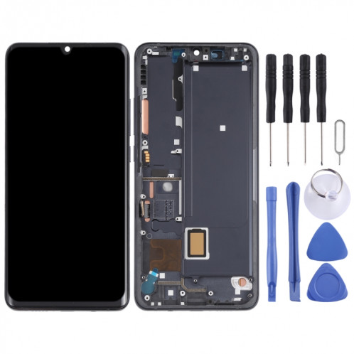 Matériau AMOLED Écran LCD et numériseur Assemblage complet avec cadre pour Xiaomi MI Note 10 Lite M2002F4LG (Noir) SH203B1991-07