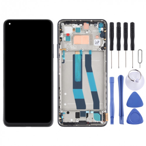 Écran LCD d'origine et numériseur assemblage complet avec cadre pour xiaomi mi 11 lite 4g m2101k9ag m2101k9ai (noir) SH235B1495-07