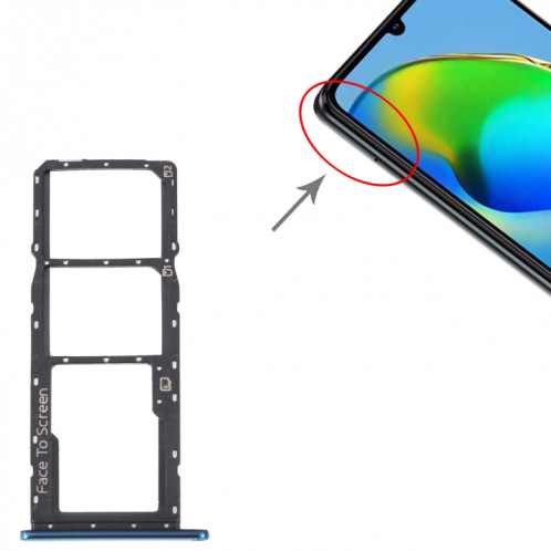 Pour ZTE Blade V40 Vita Plateau de carte SIM + Plateau de carte SIM + Plateau de carte Micro SD (Bleu) SH470L1082-04