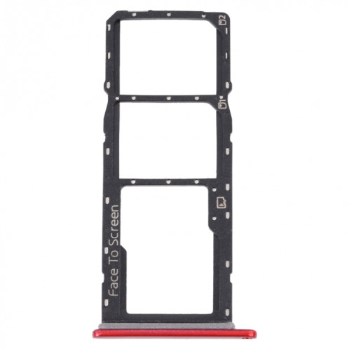 Pour ZTE Blade V40 Vita Plateau de carte SIM + Plateau de carte SIM + Plateau de carte Micro SD (Rouge) SH470R1454-04