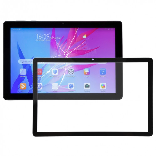 Lentille en verre extérieur à l'écran avant pour Huawei Matepad T 10S AGS3-L09 AGS3-W09 (Noir) SH475B1188-06