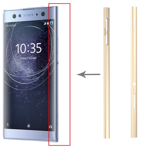 1 paire de la barre latérale du côté métal pour Sony Xperia XA2 Ultra (or) SH476J527-05