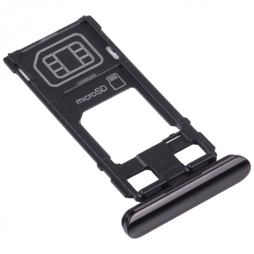 Plateau de carte SIM + plateau de cartes Micro SD pour Sony Xperia 1 / Xperia XZ4 (Noir) SH477B1907-04
