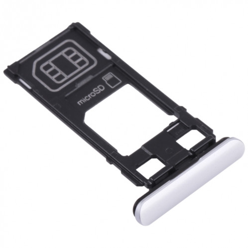 Plateau de carte SIM + plateau de cartes Micro SD pour Sony Xperia 1 / Xperia XZ4 (argent) SH477S1376-04