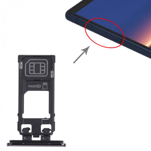 Plateau de carte SIM + plateau de cartes Micro SD pour Sony Xperia 5 (Noir) SH478B1665-04