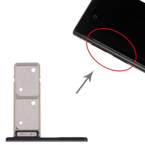 Plateau de carte SIM + plateau de carte SIM pour Sony Xperia XA1 Plus (Noir) SH493B1429-04