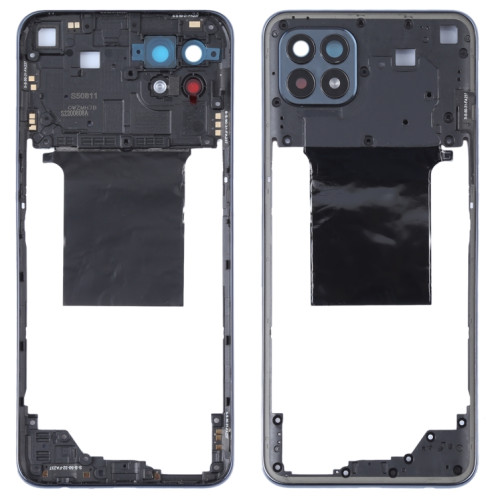 Pour OPPO Reno4 SE/A93 4G/OPPO Reno4 F/Reno4 Lite/F17 Pro PEAT00, PEAM00 plaque de lunette de cadre moyen d'origine (noir) SH553B1543-06