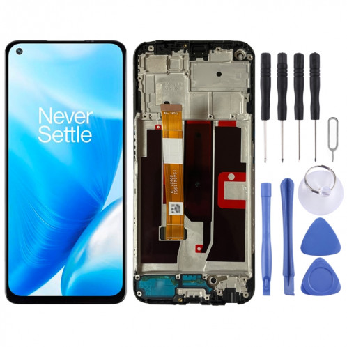 Pour OnePlus Nord N200 5G DE2118 Assemblage complet du numériseur avec cadre Écran LCD OEM (Noir) SH623B896-07
