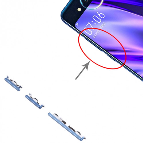 Bouton d'alimentation et bouton de contrôle du volume pour VIVO NEX Dual Affichage (Bleu) SH681L419-04