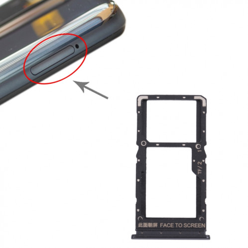 Plateau de carte SIM + plateau de carte SIM / plateau de carte micro SD pour Xiaomi Poco X3 GT 21061110AG (noir) SH694B1944-04