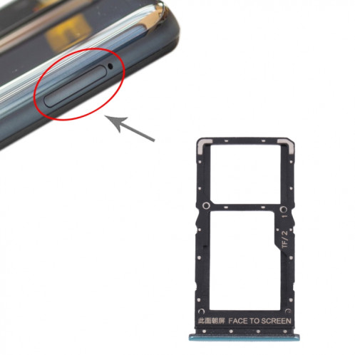 Plateau de carte SIM + plateau de carte SIM / plateau de carte micro SD pour Xiaomi Poco X3 GT 21061110AG (vert) SH694G1435-04