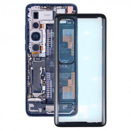 Couvercle arrière de la batterie d'origine pour Xiaomi MI 10 Ultra M2007J1SC (transparent) SH00TL997-07