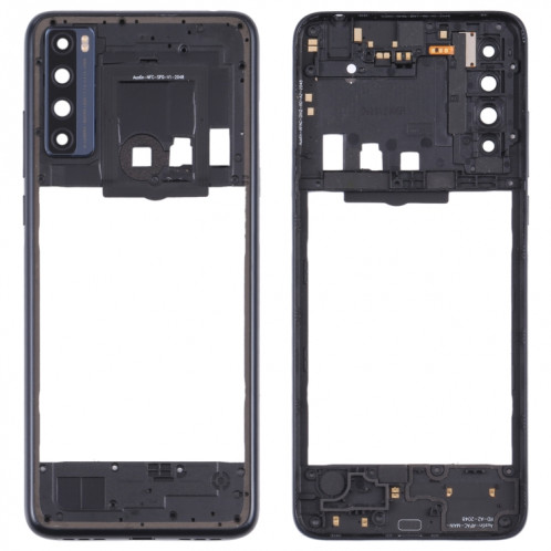 Plaque de lunette de cadre secondaire originale pour TCL 20 SE T671H (Noir) SH735B1592-06