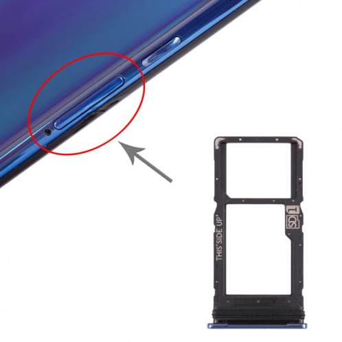 Plateau de carte SIM + plateau de cartes Micro SD pour Motorola Moto G100 (bleu) SH899L754-04