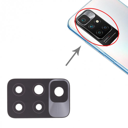 10 PCS BACK Camera Lens pour Xiaomi Redmi 10 Prime / Redmi 10 21061119Ag 21061119BI SH39181896-04
