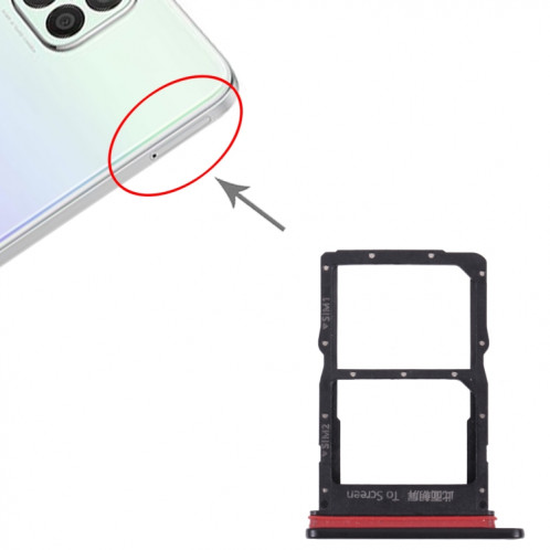 Plateau de carte SIM + plateau de carte SIM pour Huawei Nova 8 SE Youth (Noir) SH994B935-04